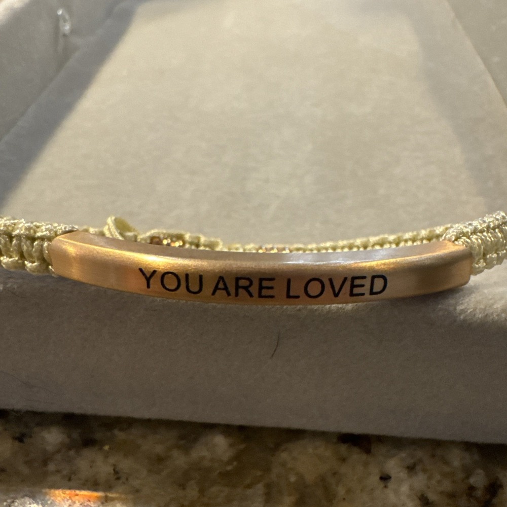 Inspiration Co Woven Adjustable Bracelet "You Are Loved"